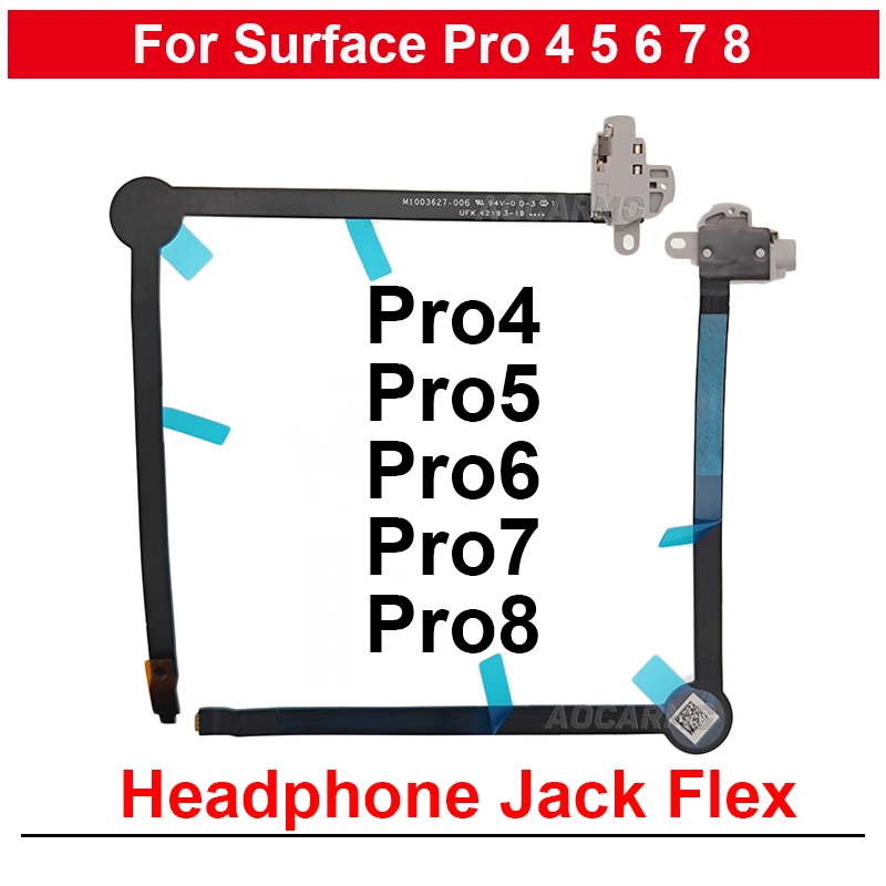 For Microsoft Surface Pro 8 7 6 5 4 Pro4 1722 Pro6 Pro5 1983 Pro8 Headphone Earphone Jack Hole Flex Cable Repair Parts