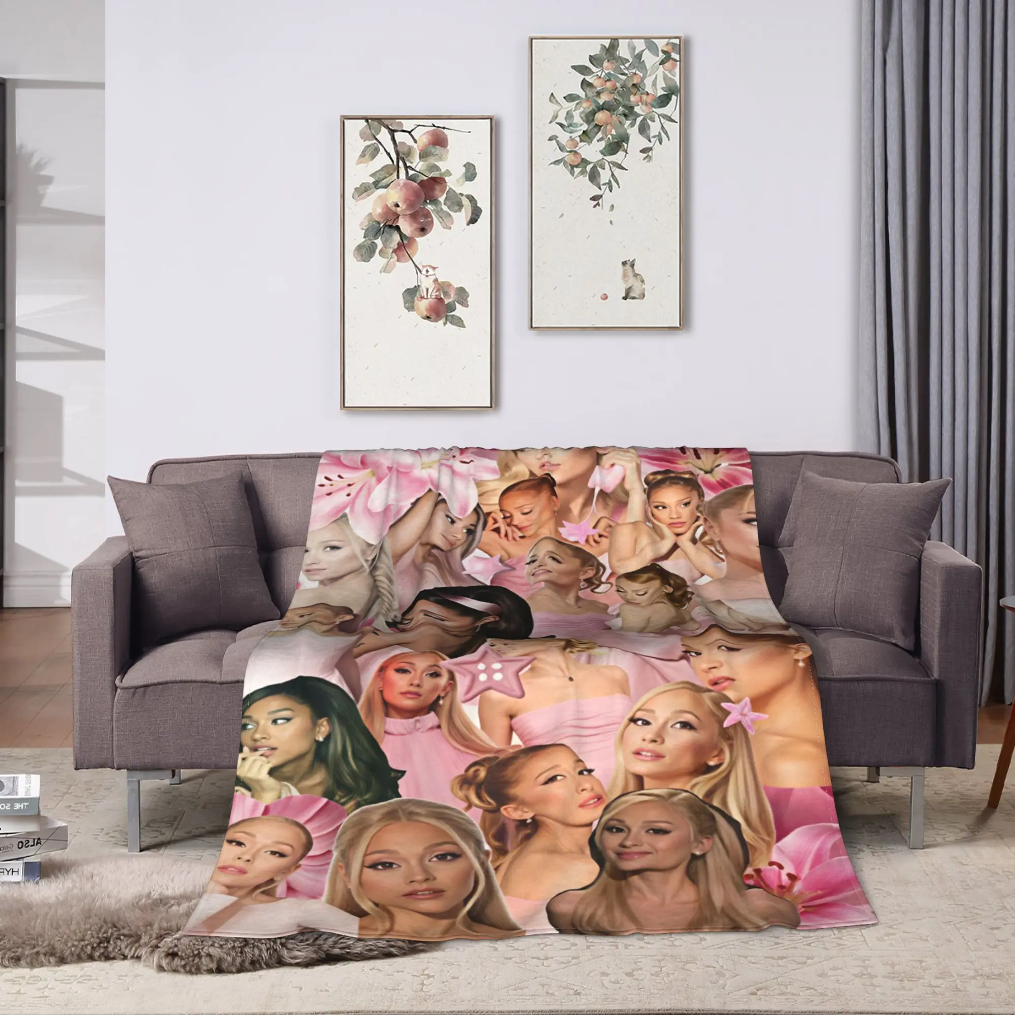 Soft Blanket Students Decorative Ariana Grande Throw Blanket  Flannel Bedspread For Home Decor Print Sofa Bed Cover