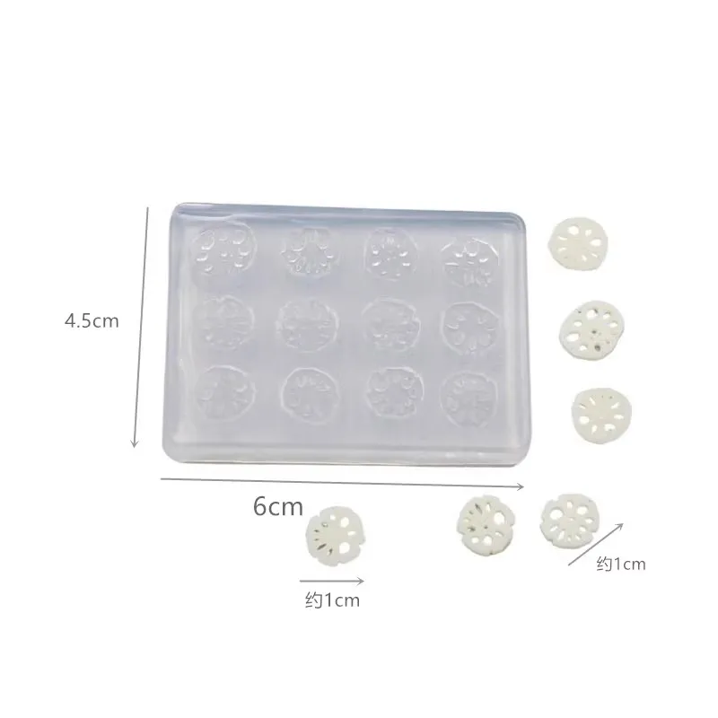 مصغرة جذور اللوتس شرائح قالب من السيليكون الفخار السيراميك الطين بيت الدمية الخضروات الصيام قوالب DIY #4