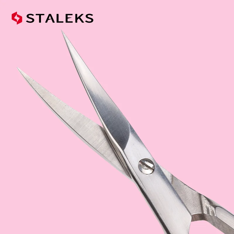 STALEKS Dead Skin Scissors Russian Bending Hangnail Scissors Stainless Steel Eyebrow Nose Hair Scissor Nursing Tools SE-40-3