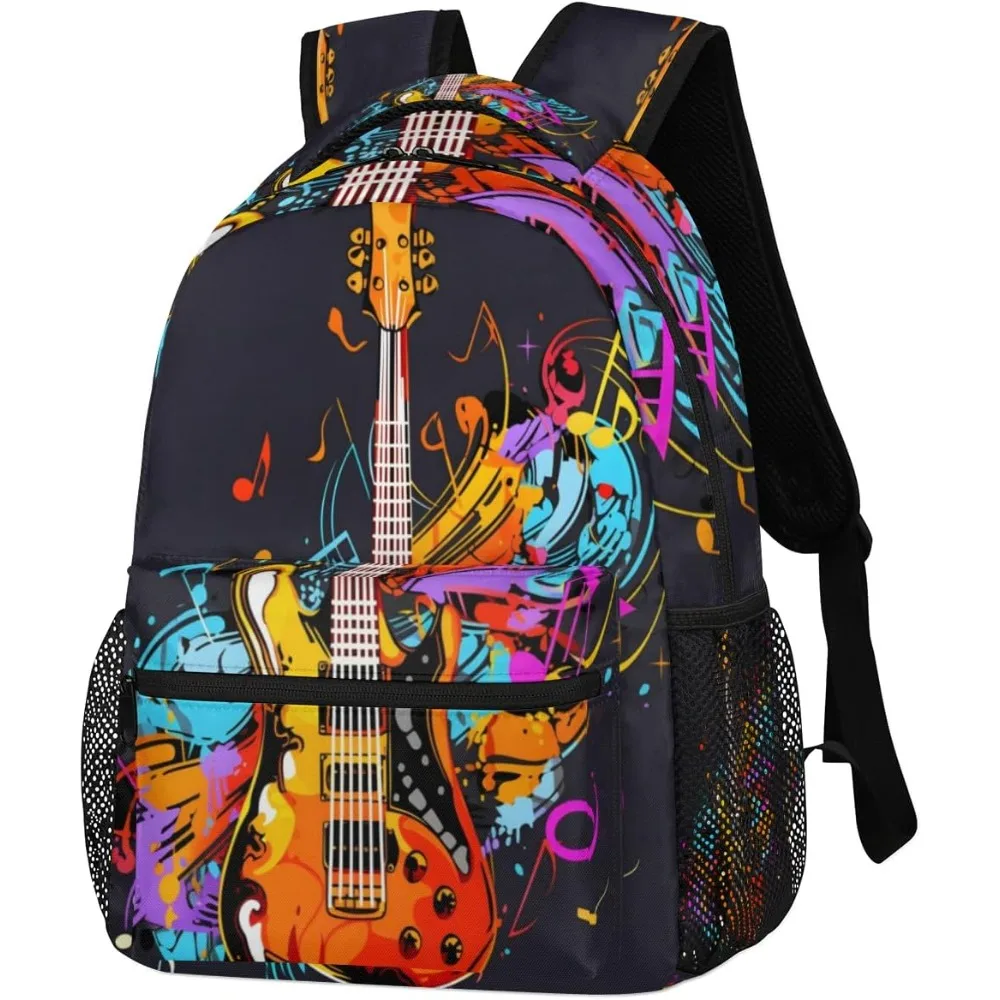 

Guitars Style Travel Backpack Daypack Laptop Bag For Women Men Adults Durable Casual Backpacks For Work Hiking Shopping B