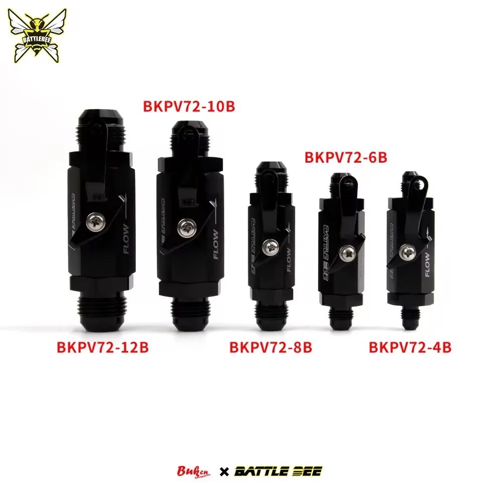 1Pcs AN4 AN6 AN8 AN10 AN12 Aluminum Inline Fuel Filter Shut Off Valve Cut Off /ON able Lever Black