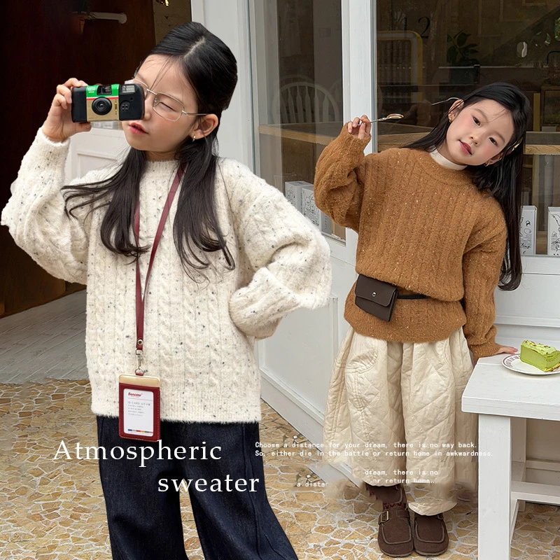 

New Winter Toddler Girls Sweater Colorful Dots Thicken Warm Infant Baby Girls Pullovers Round Neck Kids Baby Girls Knitwear