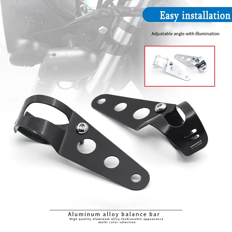 Motorcycle Headlight Mount Bracket Fork Ear Chopper Headlamp Holder Clamp Adjustable Motor 27-36mm 38-48mm Universal