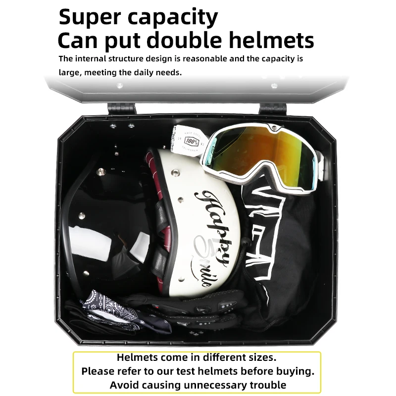 45L&36L Suitable for most models Motorcycle Tail Box Comes with liner Anti-vibration base plate ABS Reinforced plastic suitcase