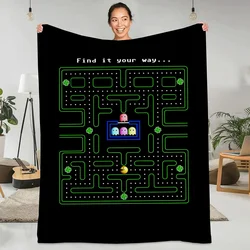 Pac Man Designer Blanket King Size Bed Blankets & Throws Home Interior Luxury Bedding Knitted Plaid Beach Towel Throw Knee Nap &