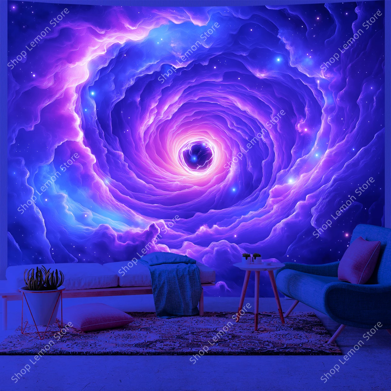غالاكسي الدوامة سديم الجدار الشنق الأشعة فوق البنفسجية نسيج للمنزل اليوغا غرفة التأمل البوهيمي زن سبا مكتب ديكور النجوم السماوية الفن #6