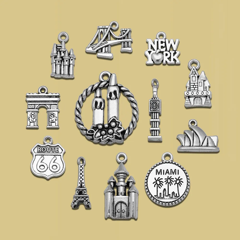 Tourist Attraction Charms Travel Pendants For Diy Bracelets Jewelry Making Findings Supplies Accessories