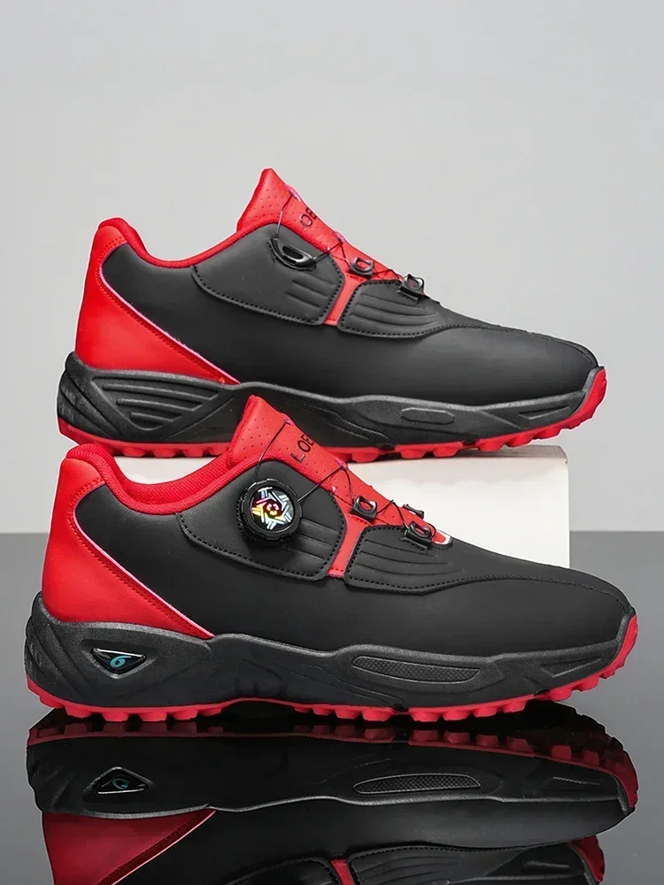 Herren-Golfschuhe ohne Spikes mit drehbarer Schnalle, rutschfeste Outdoor-Golftrainingsschuhe, bequeme, professionelle Golfschuhe. – Detail 1