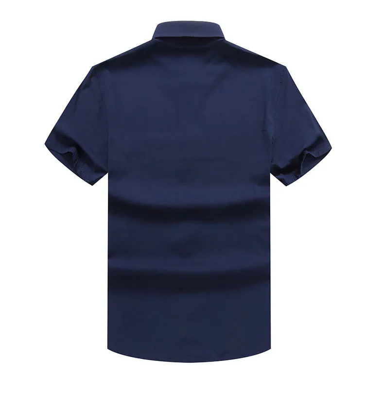 summer men dress shirt short sleeve plus size big 8XL shirt wedding 9XL 10XL 12XL formal office shirts Business navy blue black