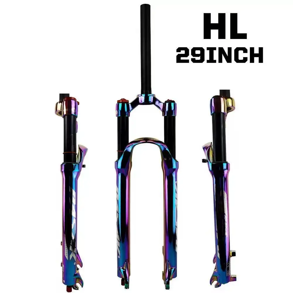 

Colorful Mountain Bike Front Fork Air Fork Shoulder Control Wire Control 26/27.5/29 inch Damping Aluminum Alloy Disc