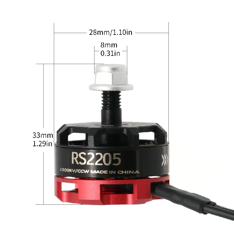 レーシングドローン用ブラシレスモーター,マルチコプター,rs2205 2205 2300kv cw ccw fpv rc qav250 x210,4個