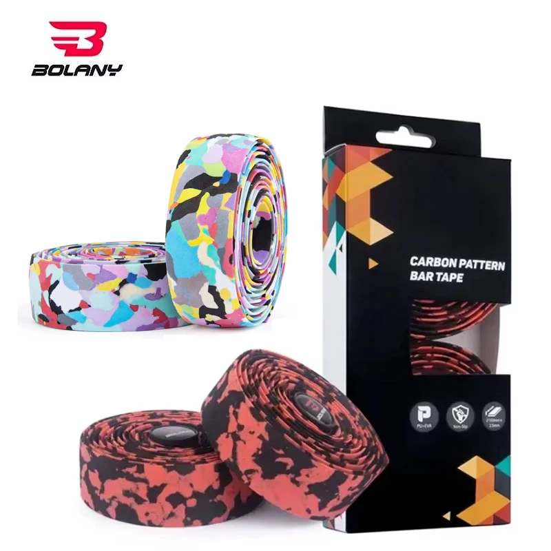 Bolany Road Bicycle Multi-Color Handlebar Tape EVA Anti-slip Cycling Handlebar Grip Tape Wraps WIth Adhesive Back with Bar Plugs