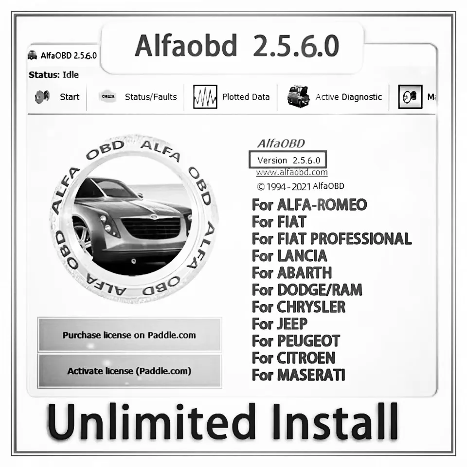 

Hot sale AlfaOBD v 2.5.7.0 For Windows Licensed - Diagnosis For Alfa/Fiat/Lancia/Abarth/Dodge/RAM/Chrysler/Jeep/Peugeot/Citroën