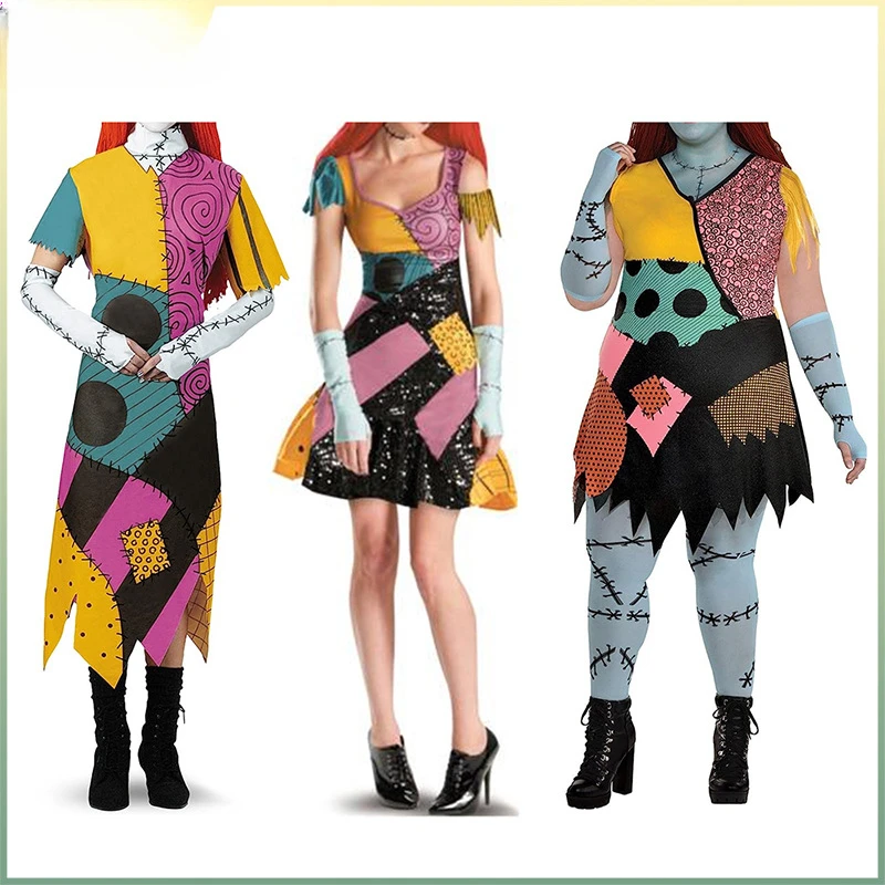 

Christmas-themed printed dress, dark style cosplay costume for Christmas Horror night, dress girl