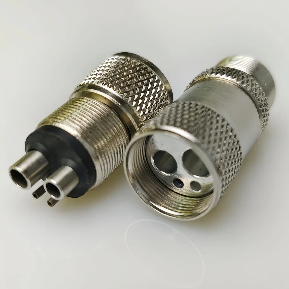 Dental High Speed Turbine Handpiece Adapter, 4 Hole to 2 Hole Connector for Air Motor Units, Maintenance Tool