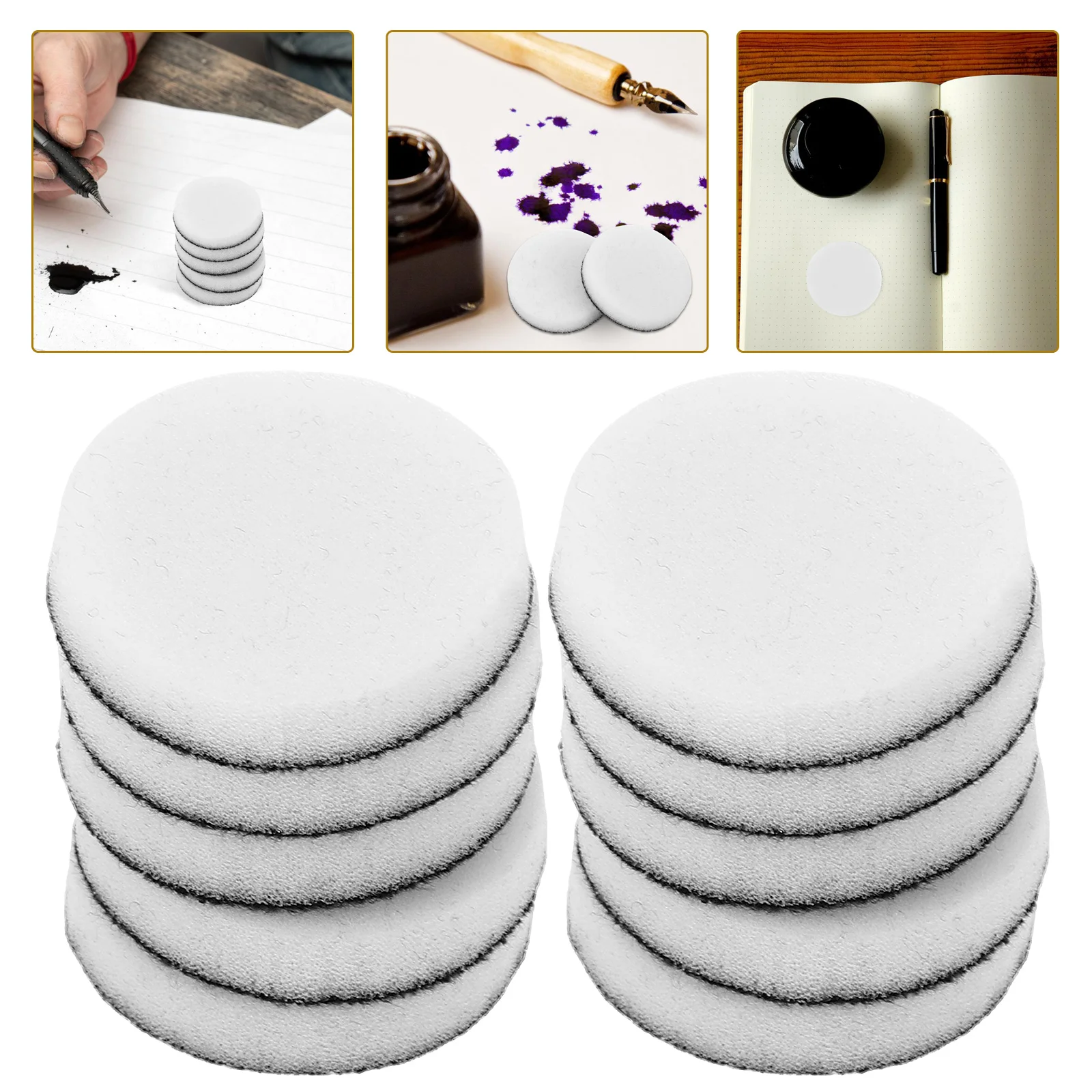 

10 Pcs Mini Foam Pad Handheld Ink Blending Tool Distress Pads Sponge Round Distressing for Crafts