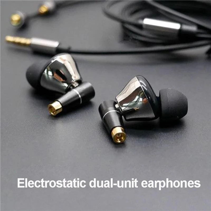 Electrostatic Dual Unit MMCX Plug-in Earphones 3.5mm Type C DIY High Cost Performance Recommended Fever Mid-high Headphones