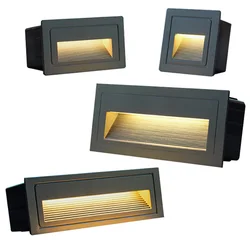 LED Wall Lamp Aluminum Stair light Recessed LED Step Lamp Pathway Wall Corner Lamps AC85-265V Wall Light DC12V 3W 5W 10W