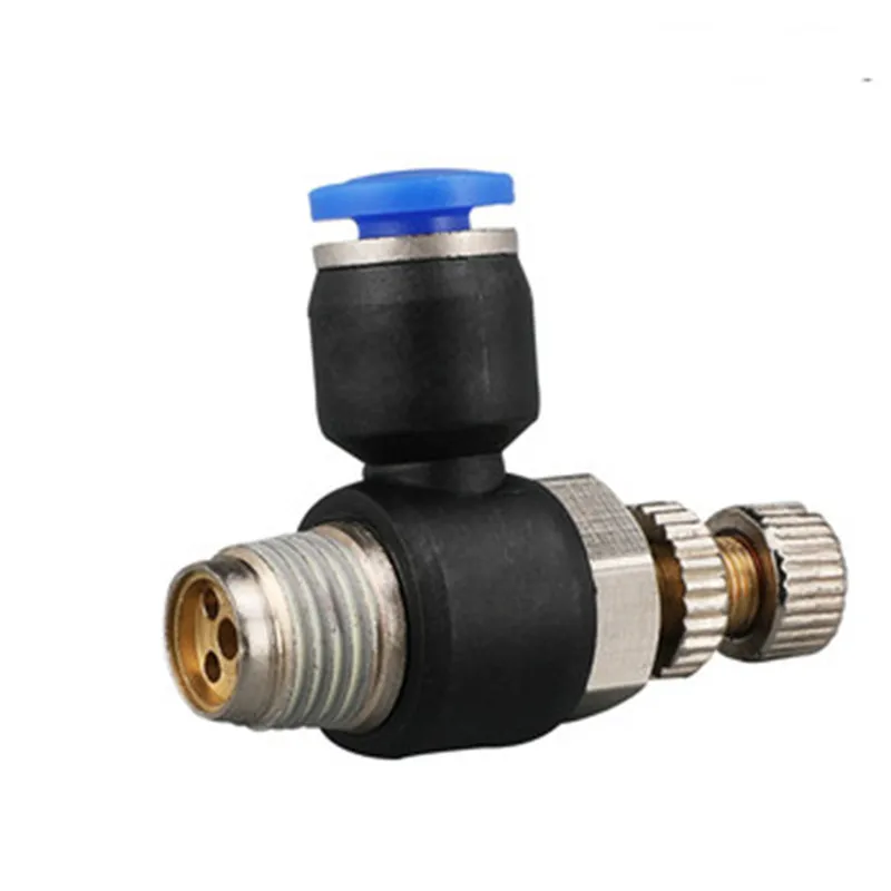 3pcs/lot Pneumatic Gas Pipe Quick Connector Throttle Valve Speed Regulating Valve Sl4mm/6mm/8mm/10/12-m5 13.5kgf/Cm²