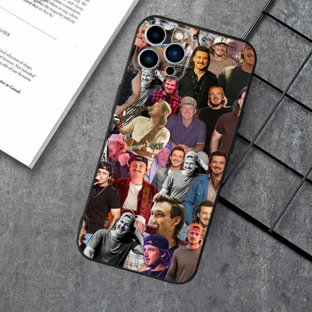Morgan Wallen Phone Case For Apple iPhone 15,14,13,12,11,XS,XR,X,8,7,Pro,Max,Plus,mini Silicone Black Cover