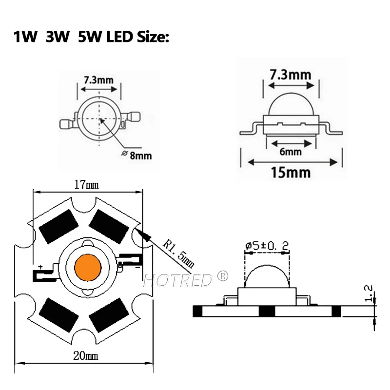 رقاقة مصباح LED عالية الطاقة باللون البنفسجي فوق البنفسجي ، حبات الضوء فوق البنفسجي مع ثنائي الفينيوم ، 365 نانومتر ، 370 نانومتر ، 385 نانومتر ، 39 نانومتر ، 400 نانومتر ، 410 نانومتر ، 420 نانومتر ، 3 واط ، 1-50