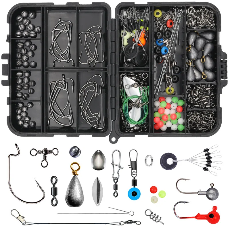 

246Pcs/Set Fishing Accessories Kit Set With Hooks Snap Sinker Weight For Carp Bait Lure Ice Winter Accessoires Tackles Box