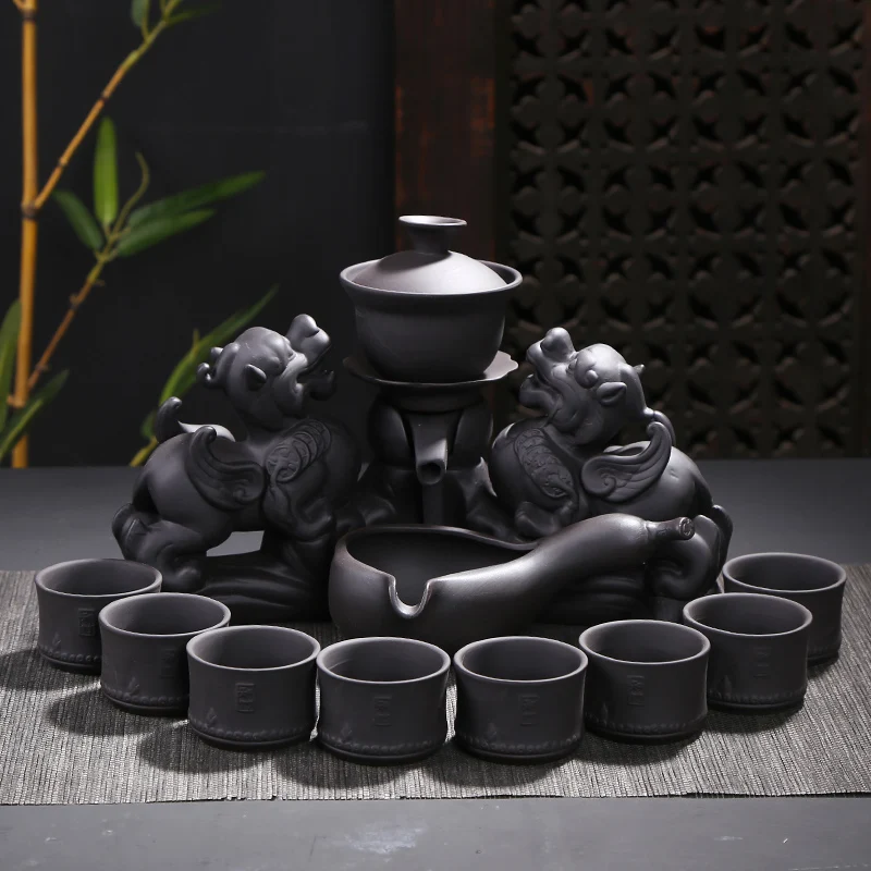 Purple Sand Ceramic Automatic Home Creative Lazy Anti-Scald Simple Kung Fu Teapot Tea Cup Tea Making Device