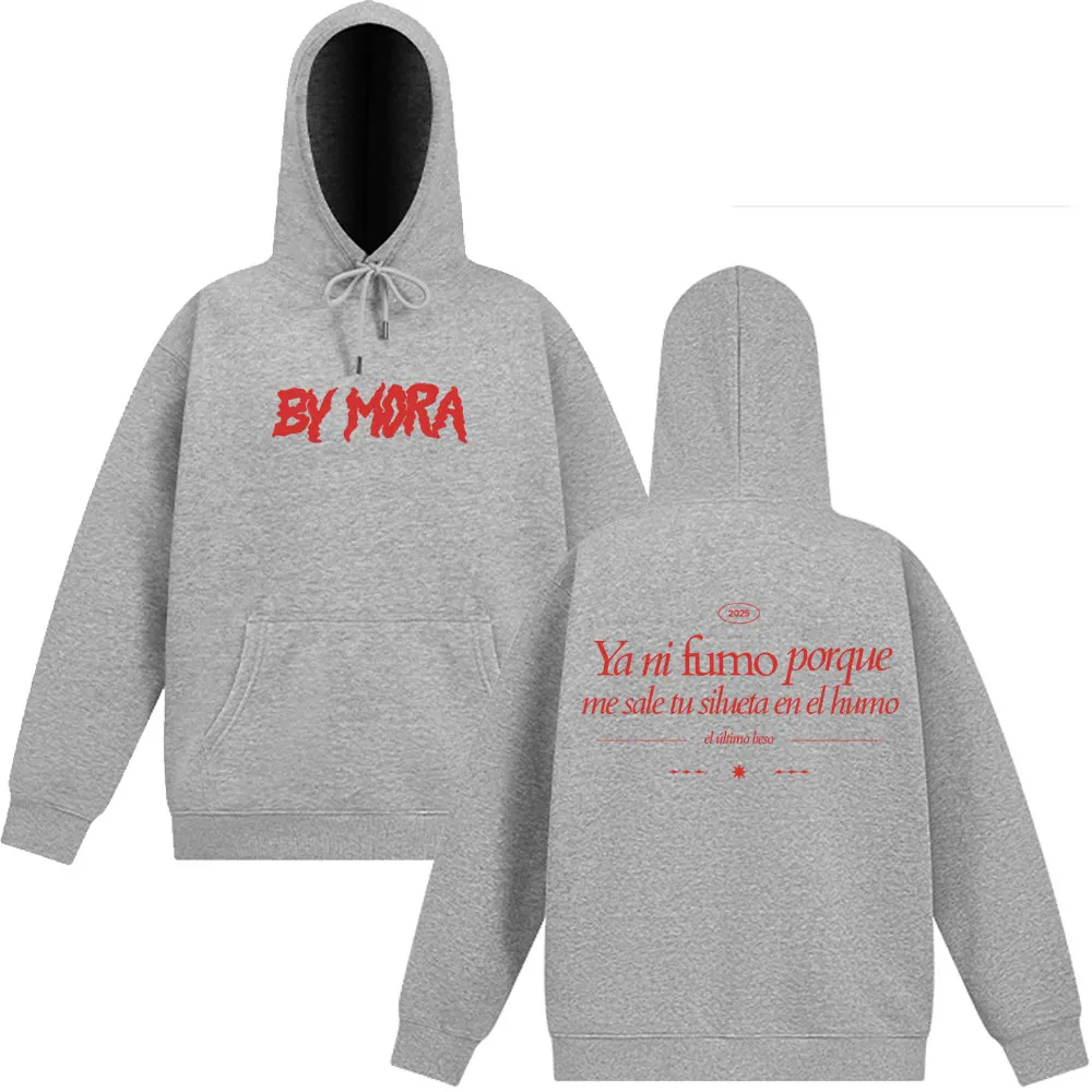 مغني الراب MORA EL ULTIMO BESO 2025 Merch الجرافيك هوديي الرجال النساء الهيب هوب البلوز طويلة الأكمام الصوف بلوزات خمر عادية #3