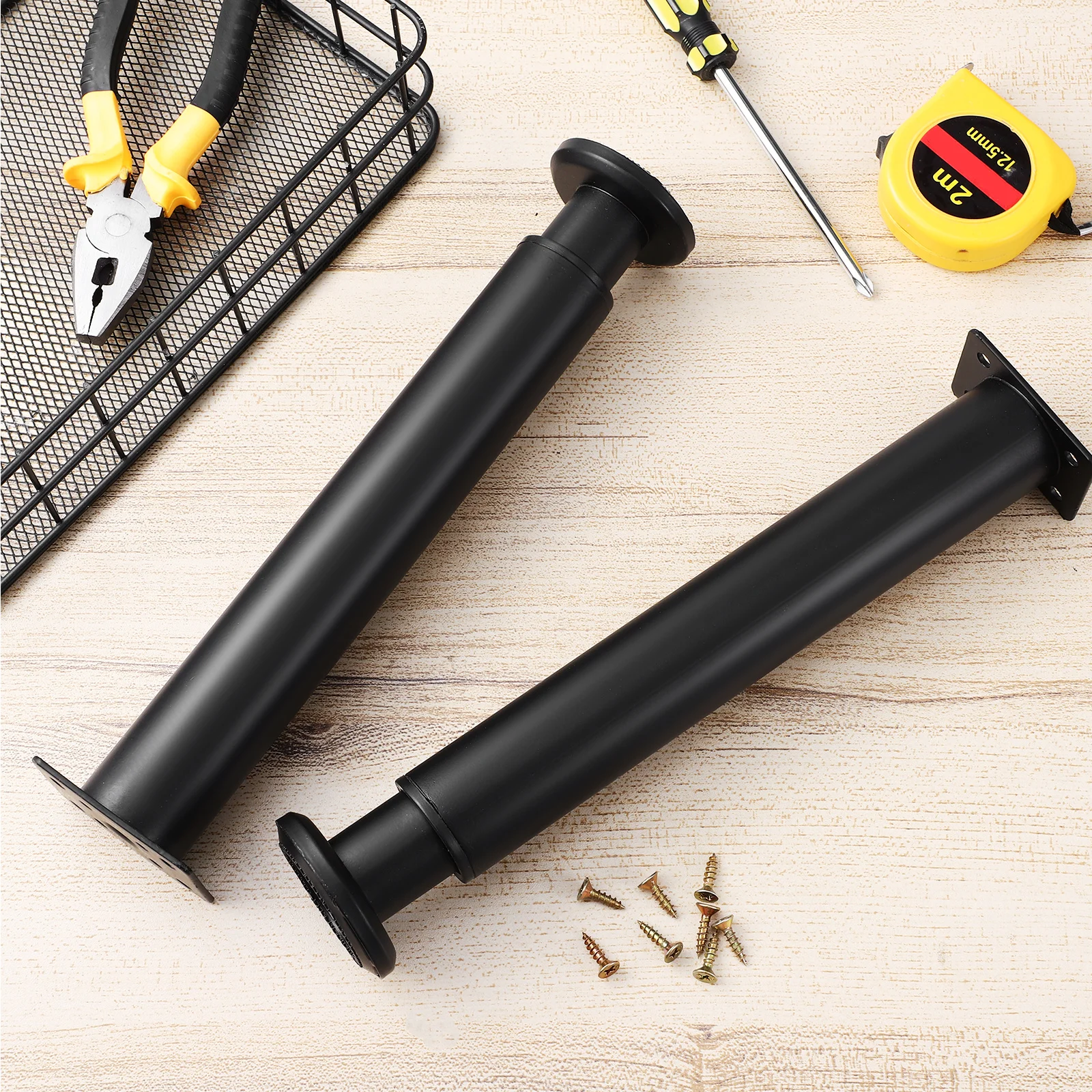 

4 Pcs Adjustable Furniture Legs 42CM Height Strong Load Stable Replacement Desk Risers Bed Frame Support Shelf Feet
