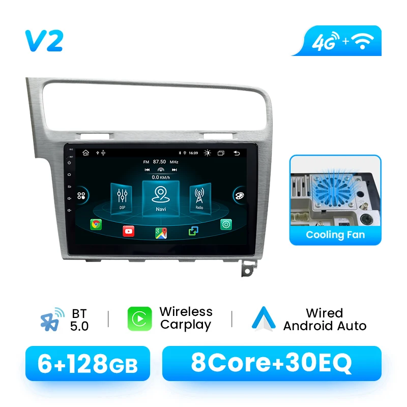 Draadloze Carplay GPS Auto Multimedia Speler Voor VW Golf 7 2013-2017 Android 14 Radio 1280*720 IPS navigatie DSP AI Voice