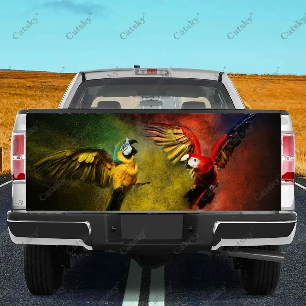 

Blue-and-Yellow Macaw Truck Tailgate Wrap Professional Grade Material Universal Fit for Full Size Trucks Weatherproof