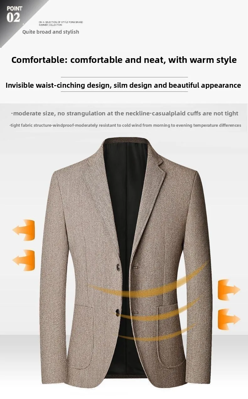 Herrenblazer, einfarbig, für Hochzeiten, Freizeit, Gastgeber, Gentleman, schmal geschnitten, trendig, vielseitig, Business-Blazer – Detail 4