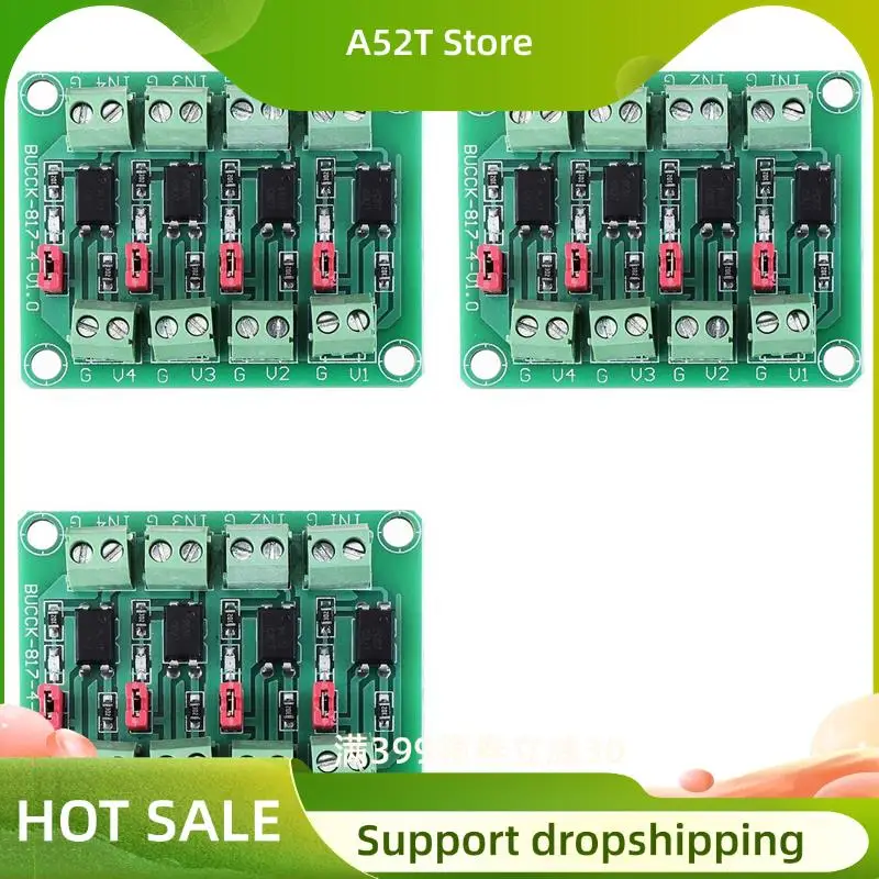 A52T 3X 817 Optocoupler 4 Channel Voltage Isolation Board Voltage Control Switching Driver Module Optical Isolation Module
