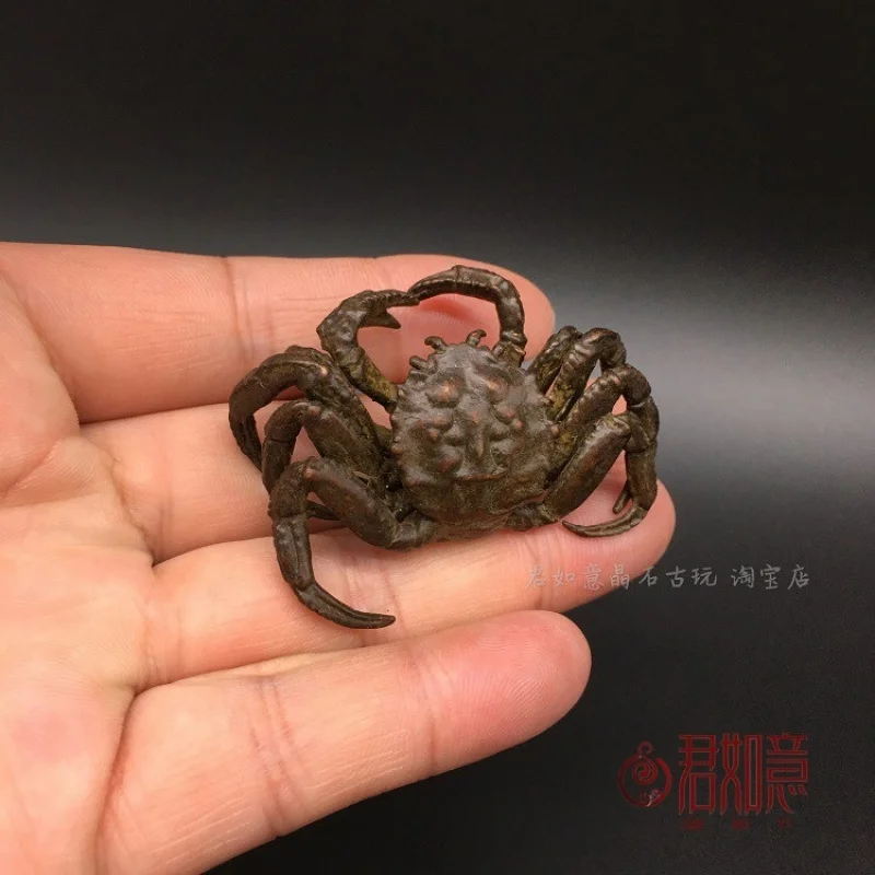 

Antique Patina Copper Solid Small Crab Ornament Mini Flower Crab Copper Crab Simulation Crab Tea Pet