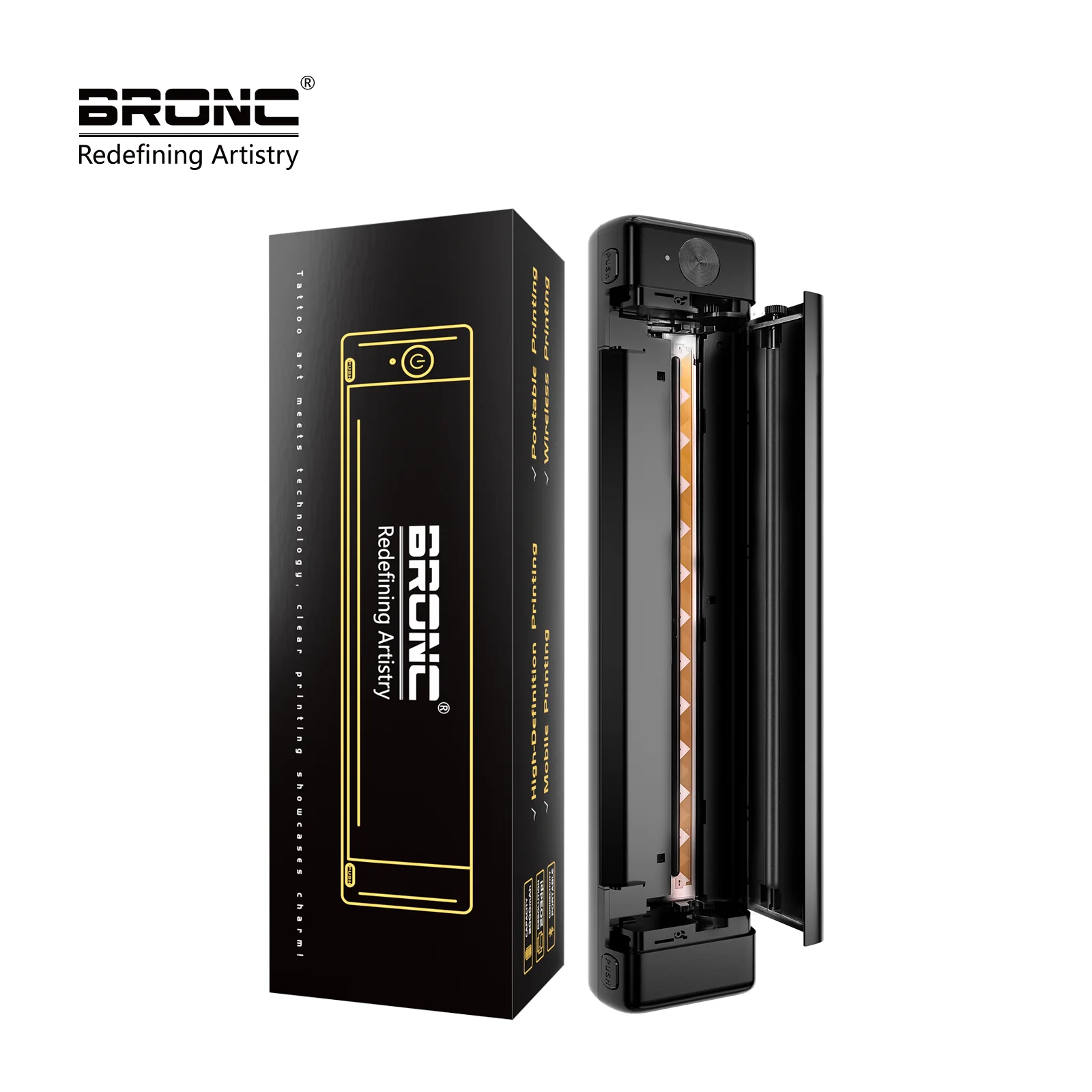 BRONC – copieur d'impression sans fil, pochoir de transfert de tatouage, imprimante thermique, Compatible avec Smartphone et PC