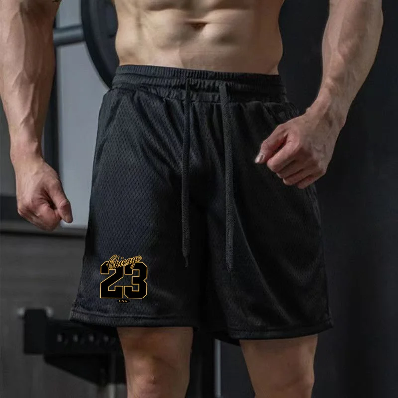 2024 Summer New Sports Fitness Shorts Men\'s Basketball Game Training Running Casual Loose Quick-Drying Five-Point Pants