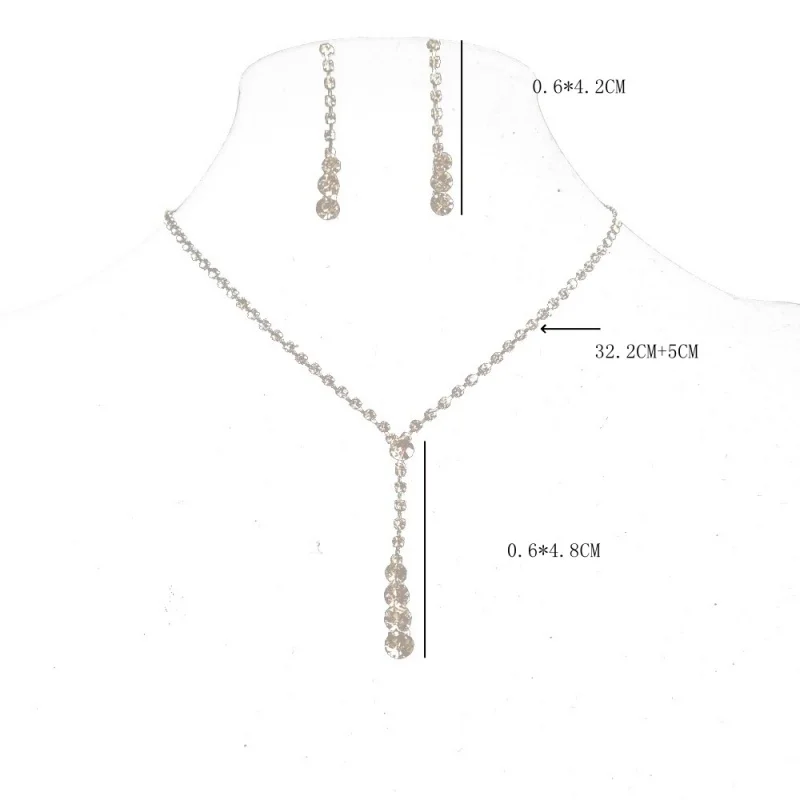 2 Sets Of New Fashion Necklace 2025 Beautiful Bride Crystal Wedding Jewelry Necklace Women Gifts Cheap Marketing Necklace Women