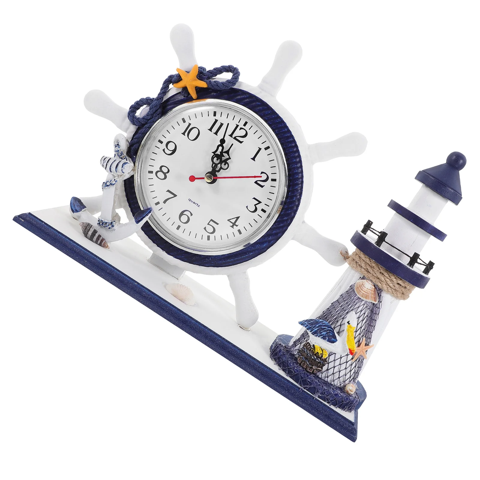 

Mediterranean Clock Lighthouse Wall Decoration Aesthetic Ornaments Beach Decorations for Home Sea Theme Nautical Ocean