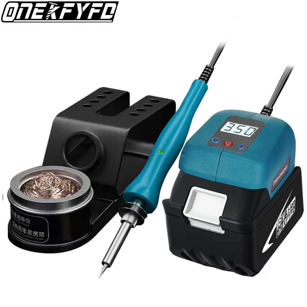 ONEKFYFD 60w Electric Soldering Iron Wireless Welding Power Tool Temperature Adjustable Fast Heating for Makita 18V Battery