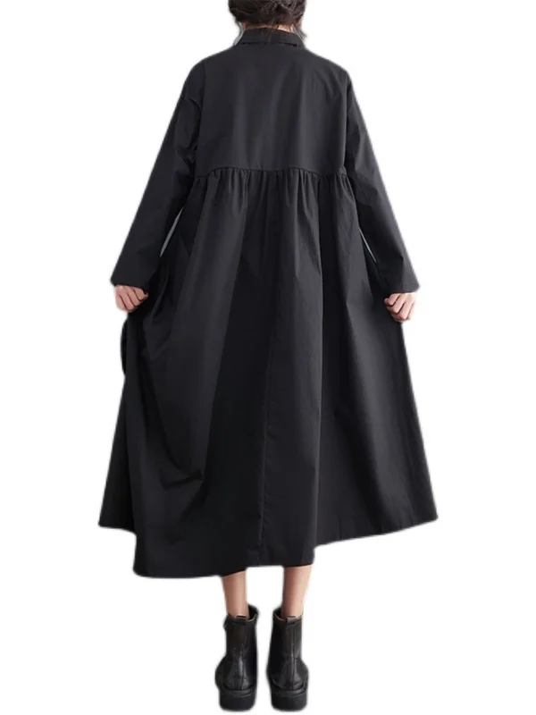 Vestido Csa E Estilo Casual Artístico Solto Primavera Outono 2025 Moda Fena