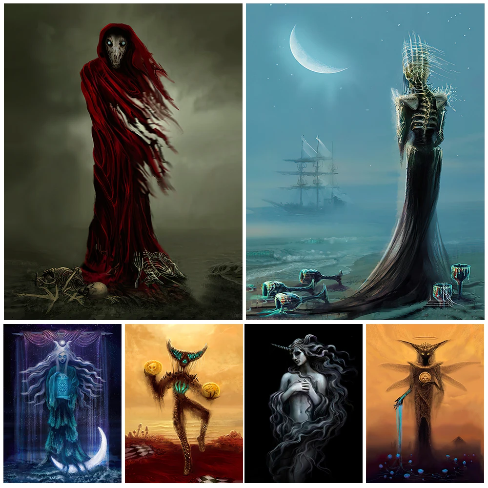 Surrealist Mysterious Alien Biological Art Poster And Prints Home Decor Vintage Horror Biological Retro Wall Art Canvas Painting