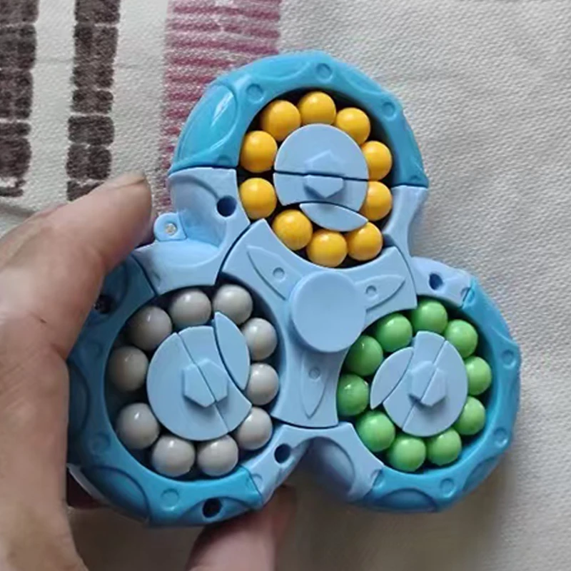 三角形回転マジックビーンパズルおもちゃ IQテスト頭の体操楽しい教育用子供男の子女の子ストレス解消ギフト