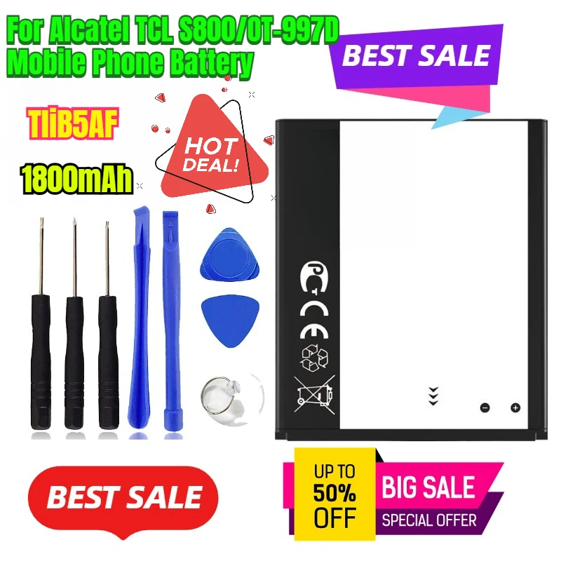 

1800mAh for Alcatel TCL S800/OT-997D Mobile Phone Battery TliB5AF