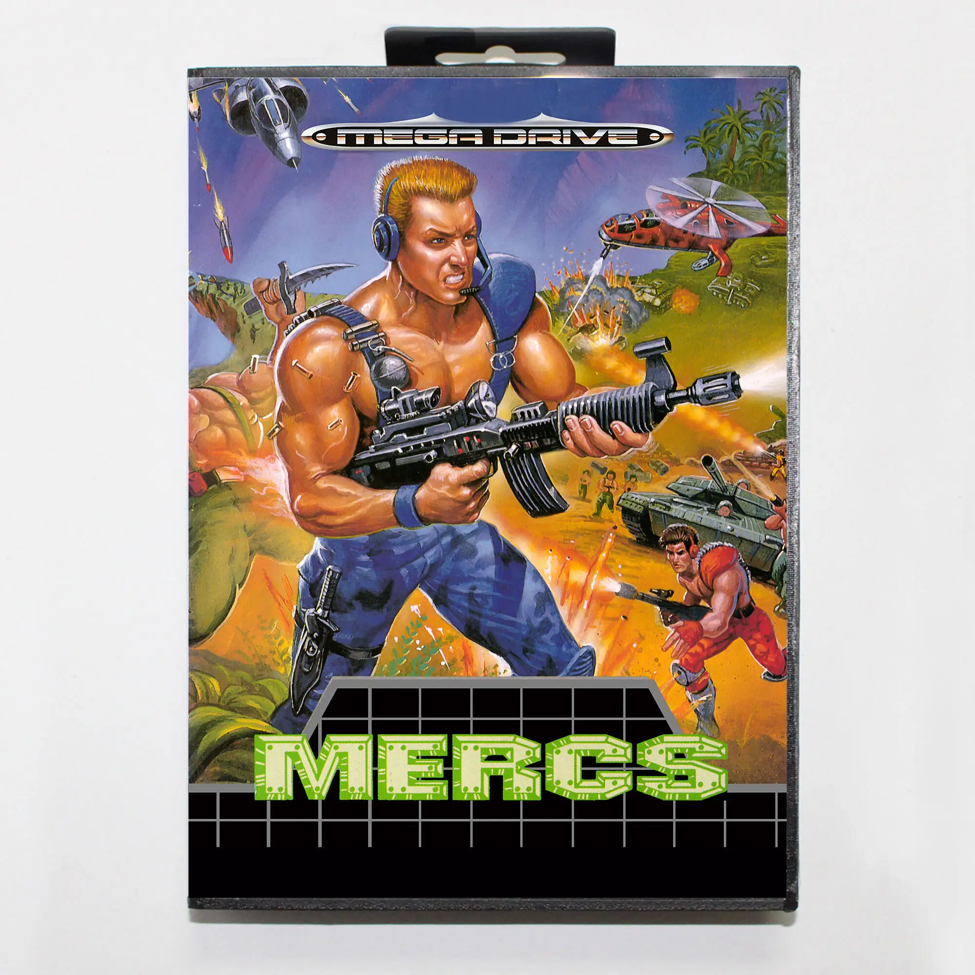 Mercs MD Game Card with EUR Box for 16 Bit Sega Megadrive Genesis system