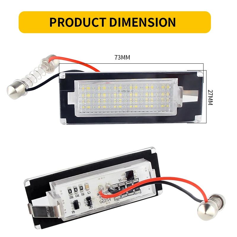 2pcs For Fiat Ducato Bus Kasten Peugeot Boxer Bus Kasten Citroen Jumper Bus Kasten 06-19 Canbus LED License Number Plate Light