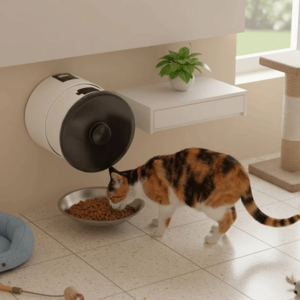 button-wifi-control-pet-automatic-feeder-timed-feeding-quantitative-cat-drum-intelligent-feeder-electric-stainless-steel-bowl