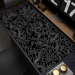 Muismat 100x50 Topografische Lijnen Computer Muismatten Gaming Strata Vloeistof Grote Muismat Grote Toetsenbord Mat Gamer Muismat Xxl