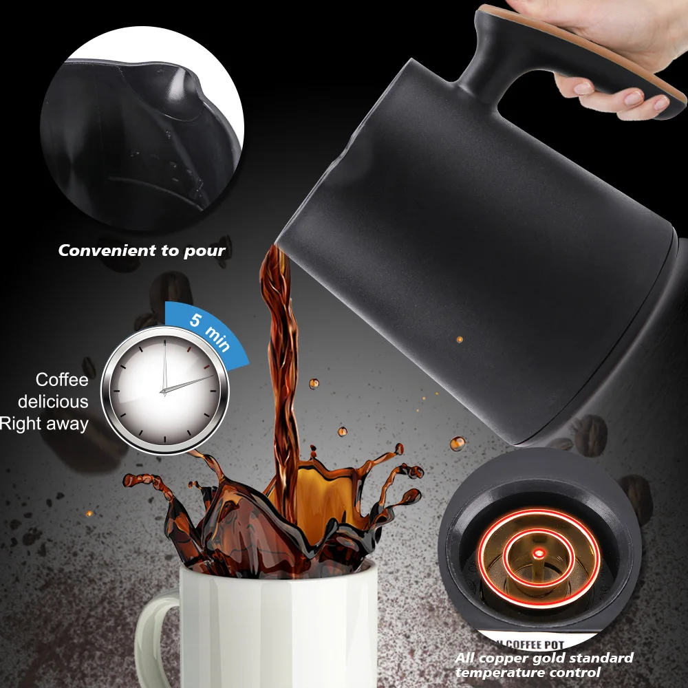 250ml Electric Coffe Pot For Single Cup Coffee Maker Instant Coffee Pot Tea Pot 600W Coffe Maker PP Healthy Materials