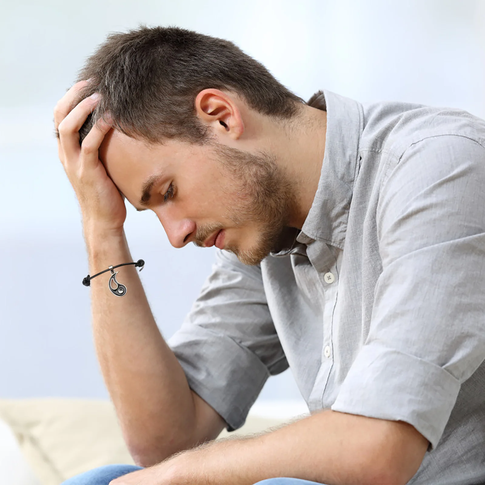 1 쌍 조정 가능한 팔찌 블랙 커플 친구 세련된 미니멀리스트 디자인 발렌타인 크리스마스 결혼식을위한 완벽한 선물